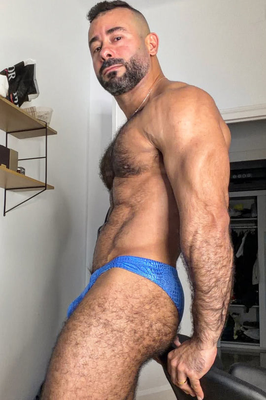 Metallica Brief with Bulge Pouch - Blue Croc