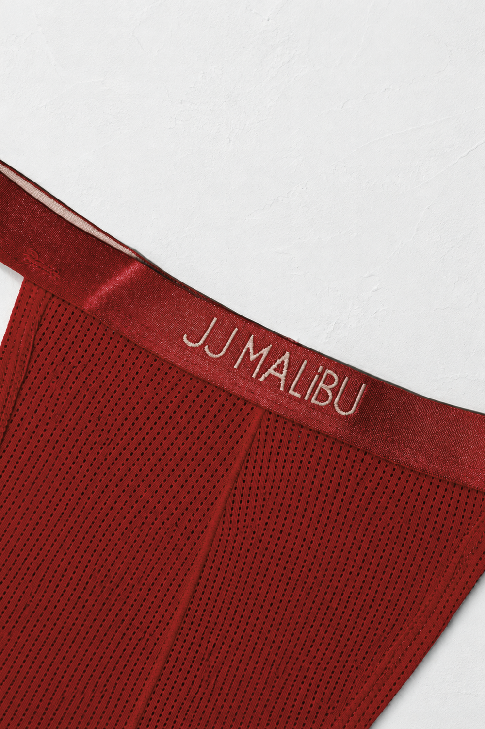 Now-or-Never Mesh Thong - Cherry