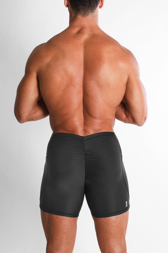Lustrous Scrunch-Butt 6.5" Bike Shorts - Onyx Black