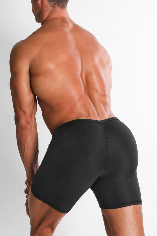 Lustrous Scrunch-Butt 6.5" Bike Shorts - Onyx Black