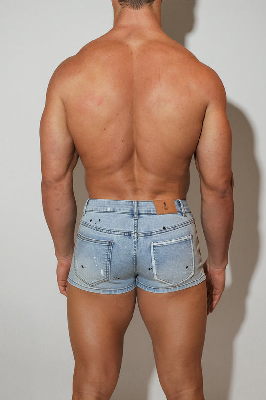 Studio Splash 1.5" Denim Short Shorts - Sky Blue