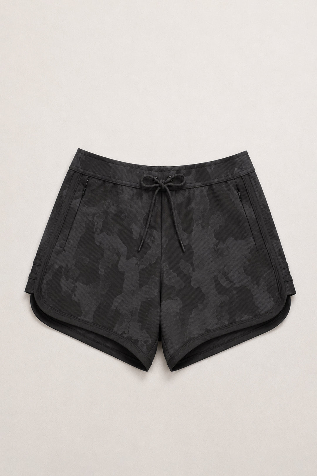 City Fit Drawstring Short Shorts - Black Camo