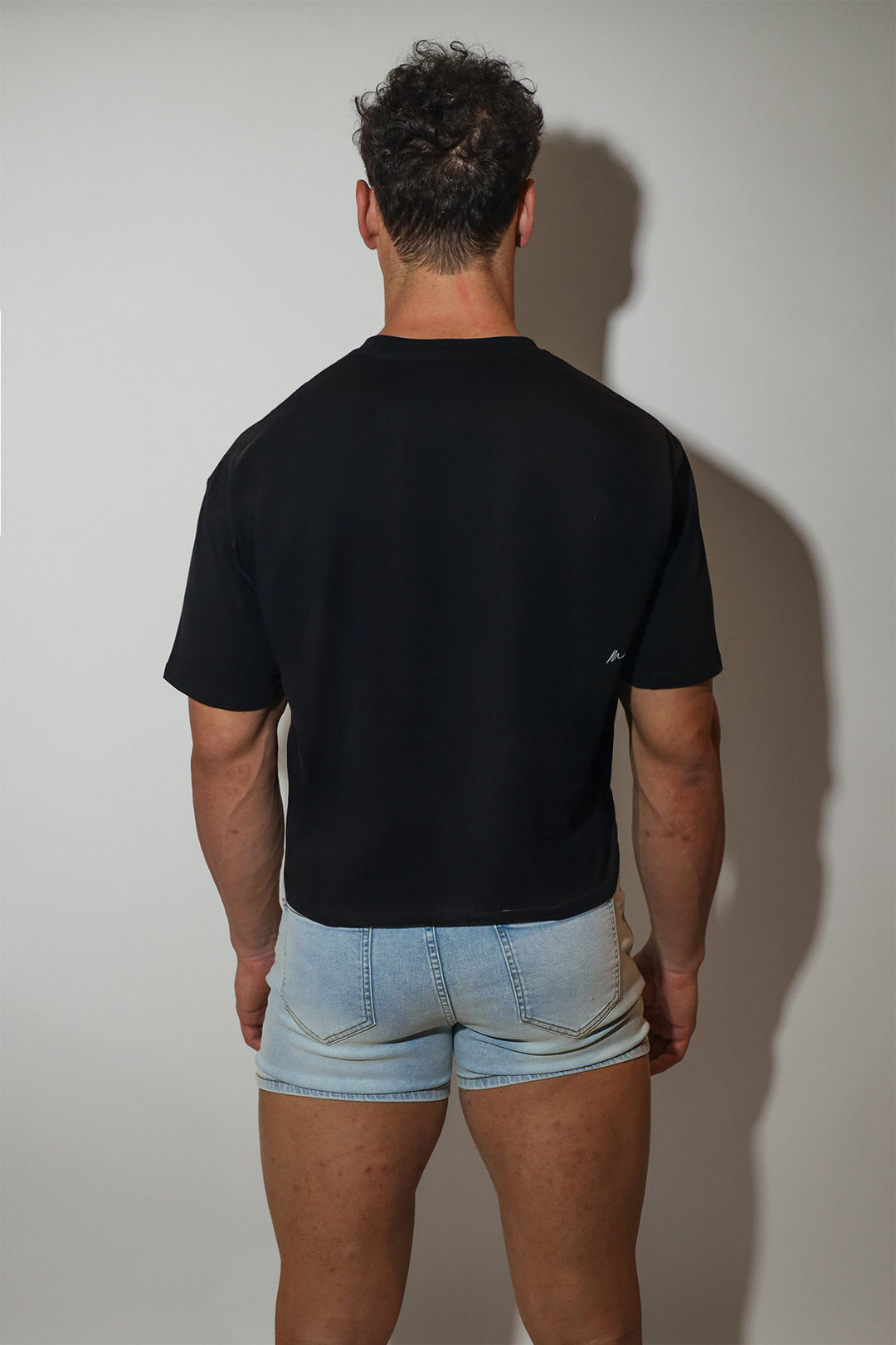 Oversized Relaxed Crop Top - Midnight Black